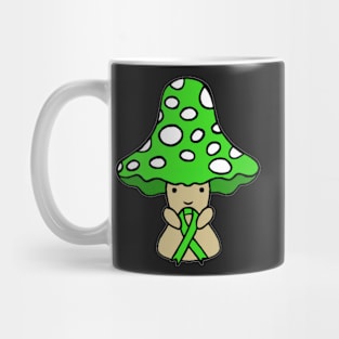 Mushroom holding a big Awareness Ribbon (Green) Mug